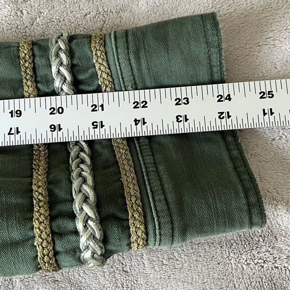 Free People Extreme Cropped Studded Embellished Military Jacket Size Small Boho - Picture 15 of 16